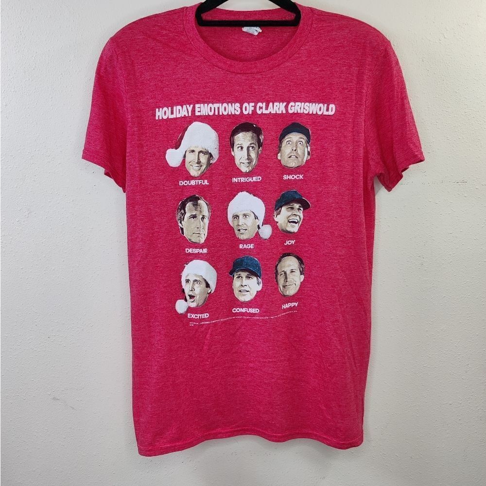 🎅 Christmas Vacation Graphic Tee Sz M Holiday Emotions of Clark Griswold - Picture 2 of 7